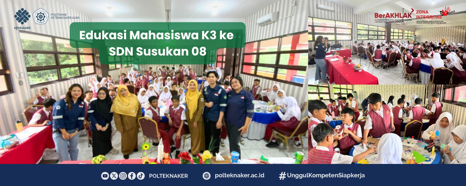 Edukasi K3 Sejak Dini: Mahasiswa Polteknaker Ajak Siswa SDN Susukan 08 Kelola Sampah melalui Program “Petualangan Seru Si Sampah Menjadi Berguna”